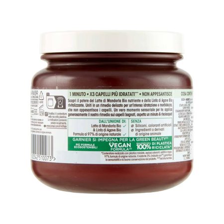 ماسک مو آبرسان شیر بادام آگاوه Garnier Ultra Dolce Hair Remedy Maschera Idratante Latte di Mandorla Almond Milk Agave Hair Mask