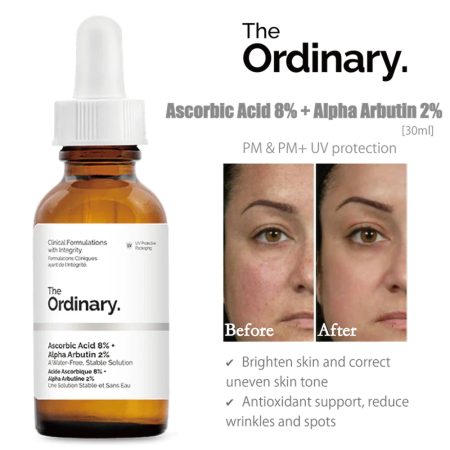 سرم اسکوربیک و آلفا آربوتین اوردینری The Ordinary Ascorbic Acid 8% + Alpha Arbutin 2%