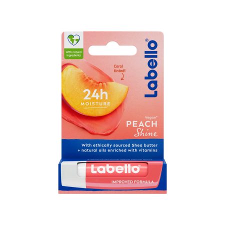 بالم لب مرطوب کننده 24 ساعته هلو لابلو Labello 24h moisture Lip Balm Peach Shine