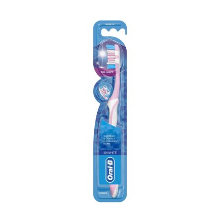 مسواک دستی سه بعدی سفید کننده اورال بی مدل 3D وایت برلیانس Oral-B 3D White Brilliance Medium Manual Toothbrush